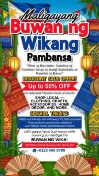 Buwan Ng Wika Sale Reel Instagram template