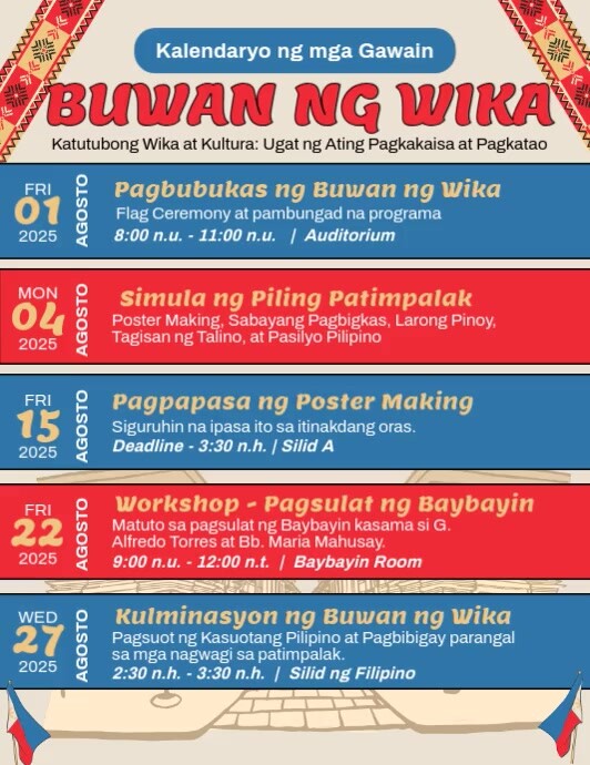 Buwan Ng Wika Schedule Iflaya (Incwadi ye-US) template