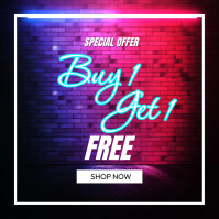 Шаблон buy 1 get 1 free template | PosterMyWall