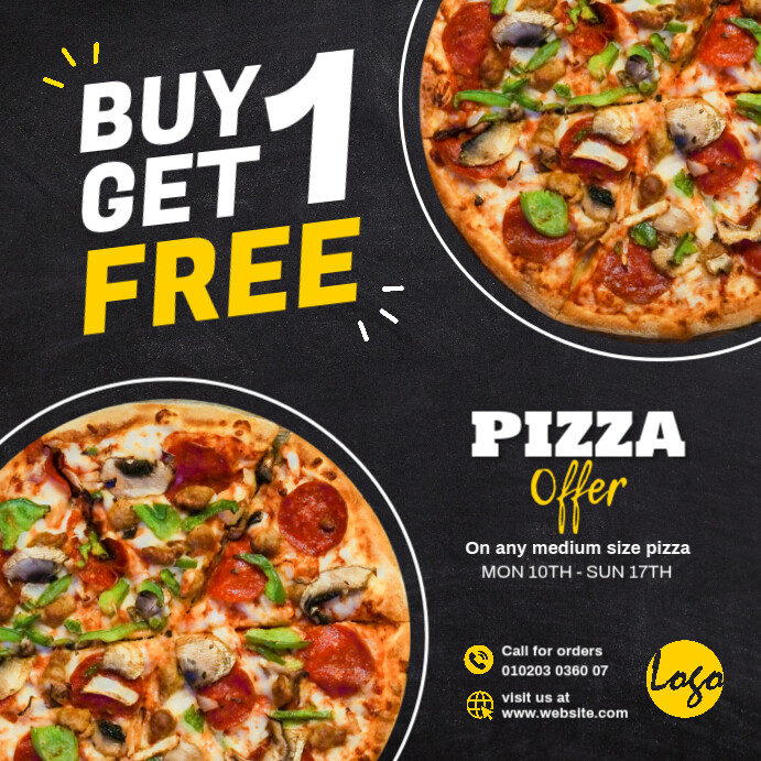 Only One One Offer Buy One Get One Free Pizza