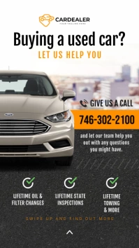 Buy a used car Instagram story template