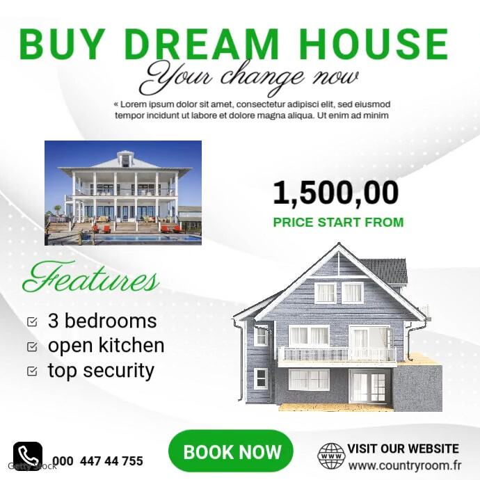 Buy dream home ad instagram post template