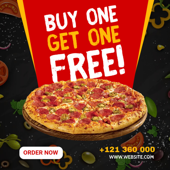 Buy One Get One Free Pizza Offer Template PosterMyWall buy-one-get-one-free-pizza-offer-template-postermywall