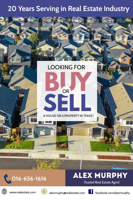 buying or selling house buiness ad Poster template