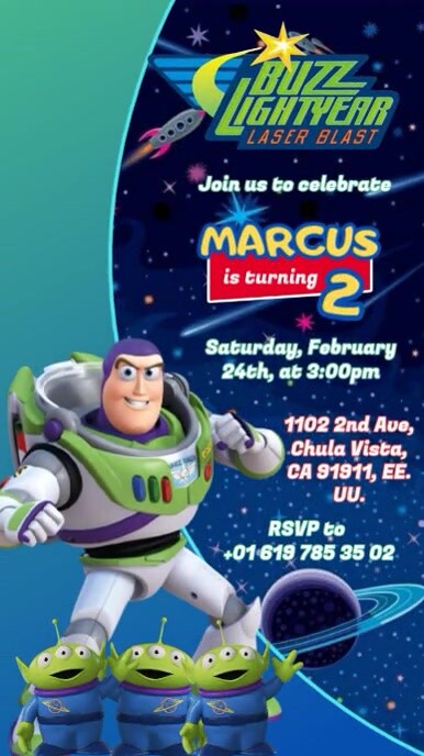Buzz Copy Copy of Buzz Lightyear invitation | PosterMyWall