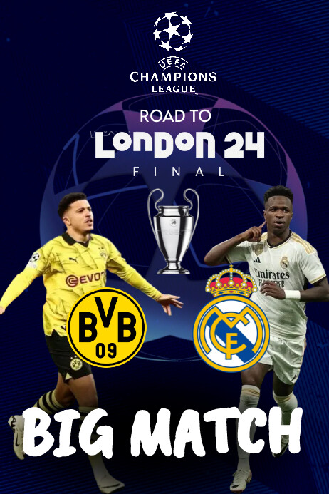 Copy of Bvb vs real final champions league 2024 flyer | PosterMyWall