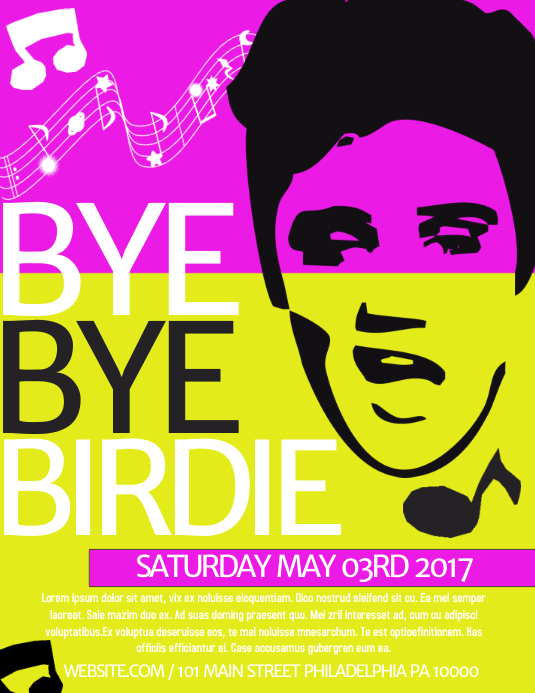 Bye Bye Birdie Template PosterMyWall