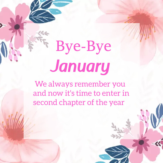 Goodbye January Icon Bye-bye January Template | PosterMyWall
