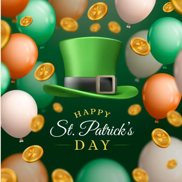 HAPPY ST. PATRICK'S DAY CARD AD TEMPLATE Сообщение Instagram