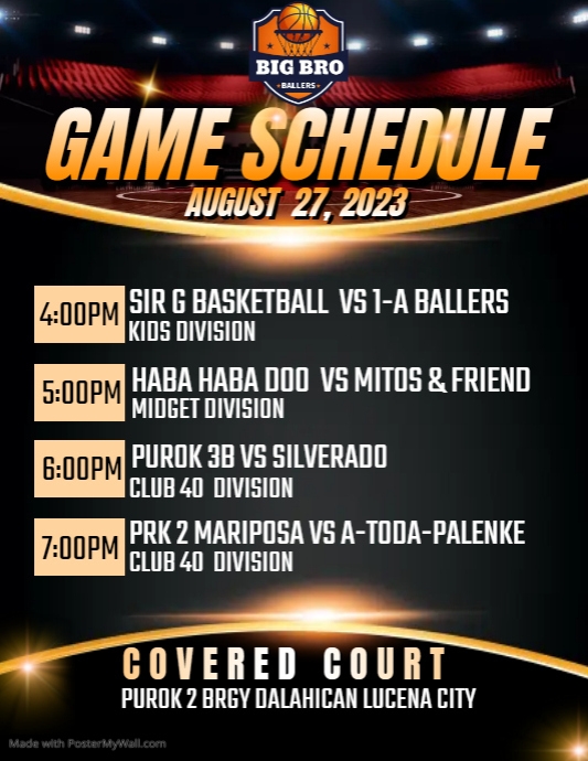 Creative Basketball Game Schedule Template PosterMyWall