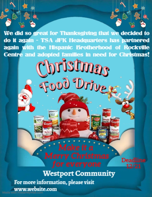 Christmas food drive PosterMyWall