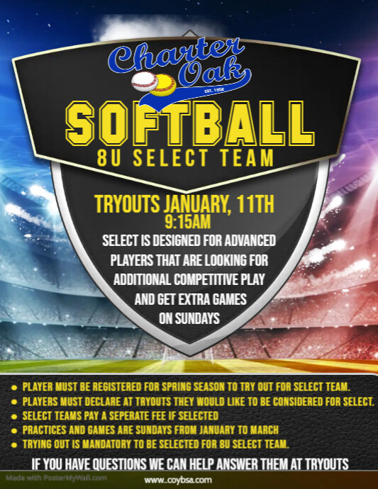 Red Softball Tournament Flyer Template PosterMyWall