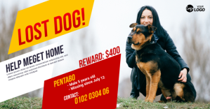 Lost Pet Ad Template Изображение, которым поделились на Facebook