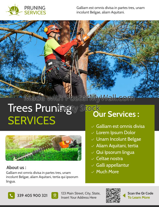 pruning and gardening services advertisement