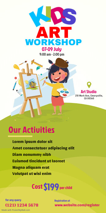 Art Camp Rollup Banner Template