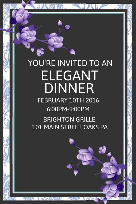 invitation email template 'culinary elegance' for food... Elegant Dinner Template | PosterMyWall