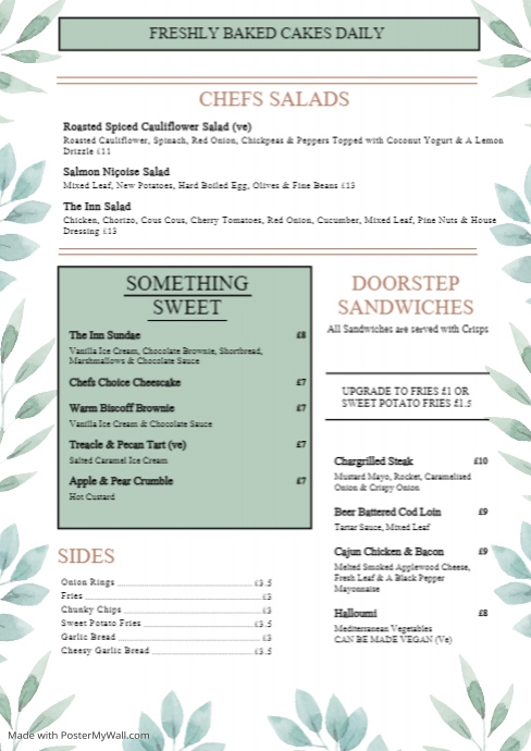 Reverse Jan Menu 2022 | PosterMyWall
