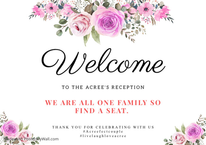 Welcome wedding sign template free | PosterMyWall