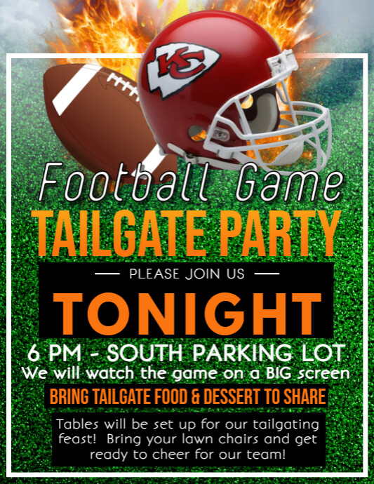 Football Tailgate Party Flyer PosterMyWall