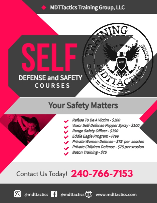 Self Defense Course Flyer Template
