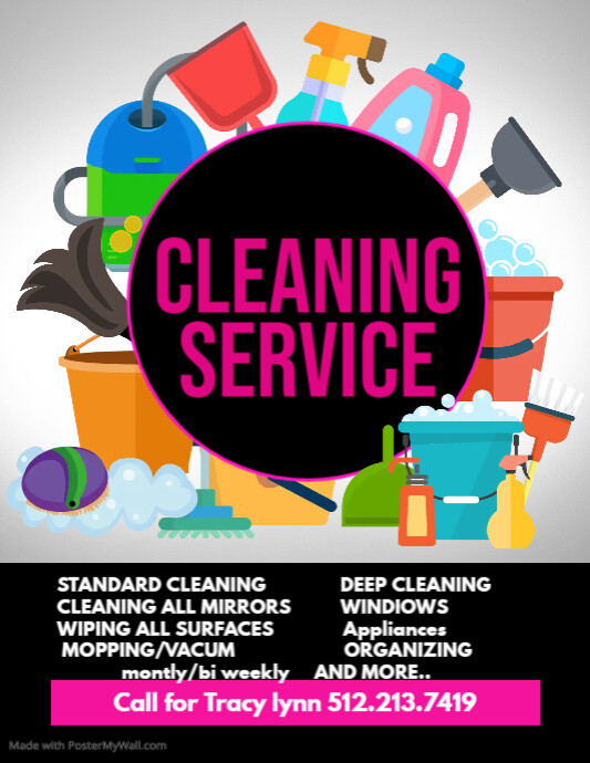 Black Spring Cleaning Service Flyer template