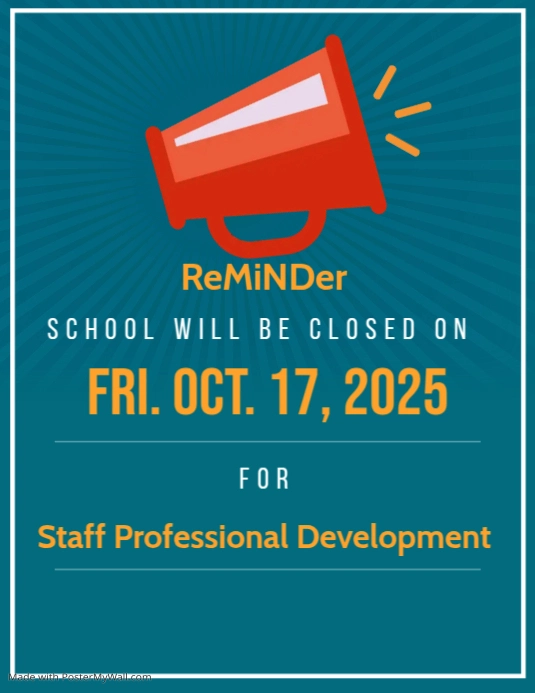 Teal school holiday notice flyer template