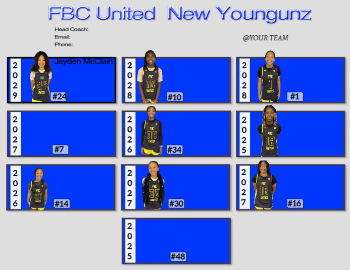 Team Roster Sheet | PosterMyWall