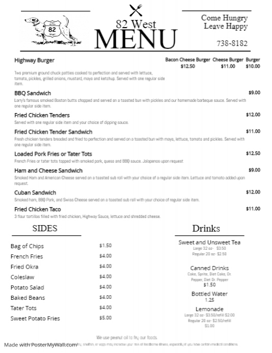 Lunch Menu PosterMyWall