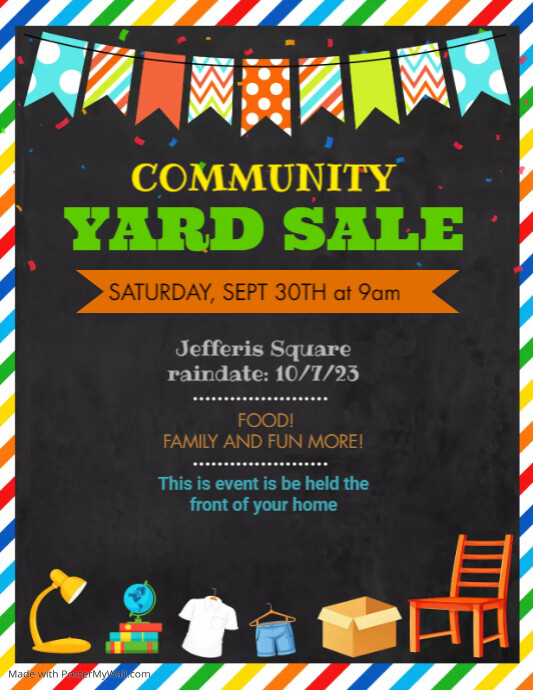 Community Yard Sale Flyer PosterMyWall