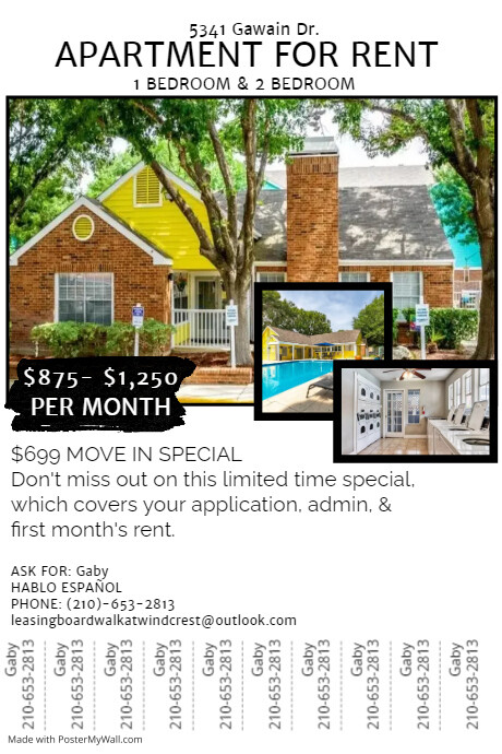 Apartment for rent Flyer with tear off tabs | PosterMyWall
