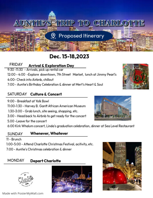 Travel itinerary flyer design template | PosterMyWall