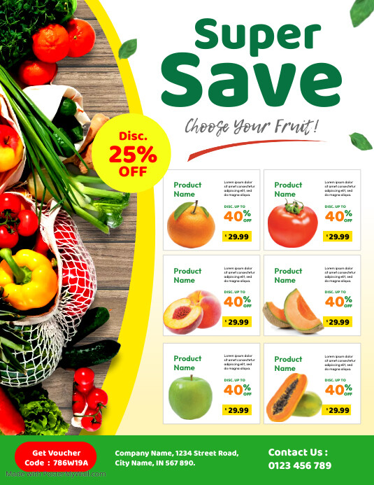 Supermarket Grocery Flyer Templates
