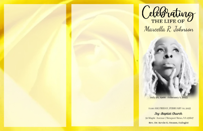 Yellow Rose Funeral Program Template (1) | PosterMyWall
