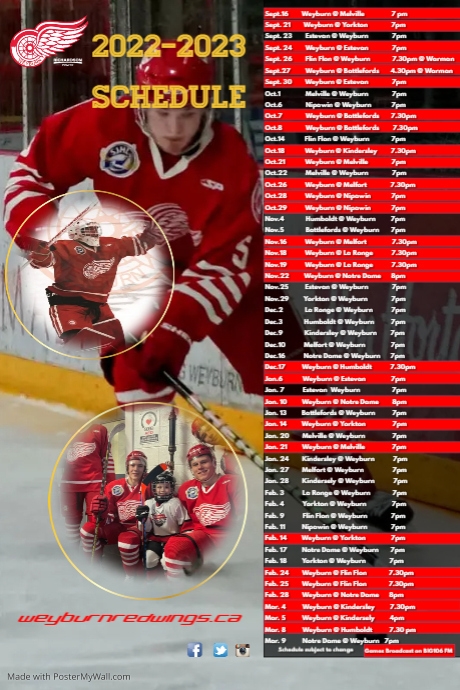 Red Wings Schedule PosterMyWall