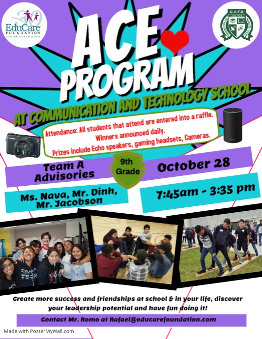 Team A: 9th Grade ACE program | PosterMyWall