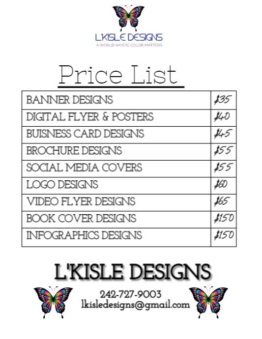 Copy of Copy of Price List | PosterMyWall