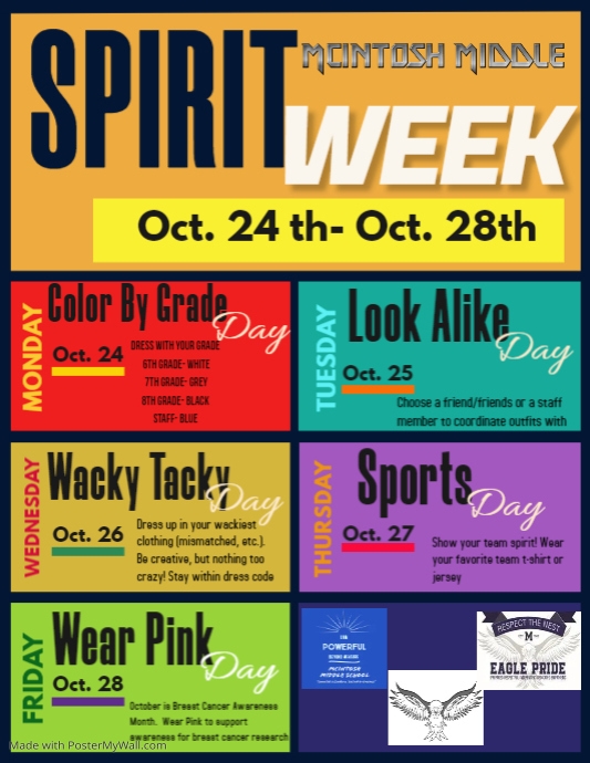 Spirit Week Flyer PosterMyWall Spirit Week Flyer PosterMyWall