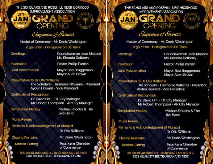 Grand Opening program Page 1  (1) Flyer (US Letter) template