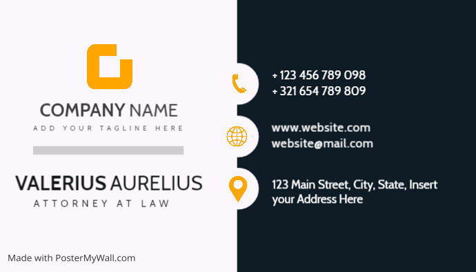 Business card grey and dark blue colors