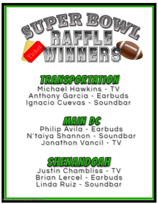 Super Bowl raffle PosterMyWall