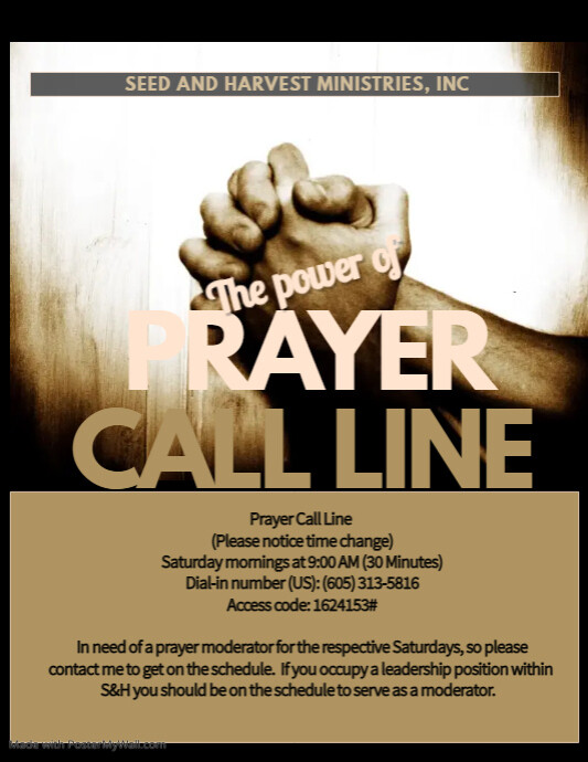 Prayer Call Line | Postermywall