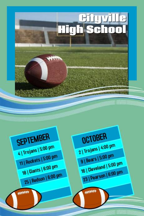 Sports schedule Poster template