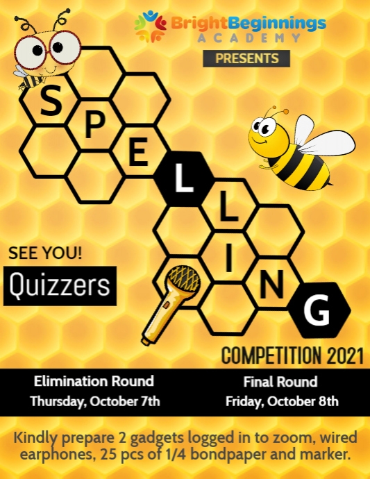 BBA Spelling Bee Invitation PosterMyWall