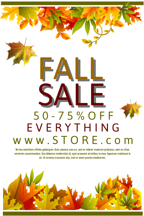 Fall Store Poster Fall sale Template | PosterMyWall