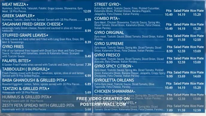 Menu Poster Interactive Copy of Animated Digital Menu Board (1) | PosterMyWall