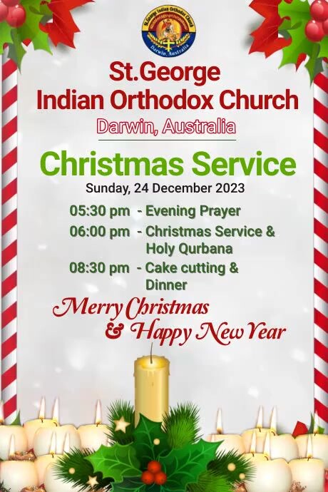 christmas candle service poster template