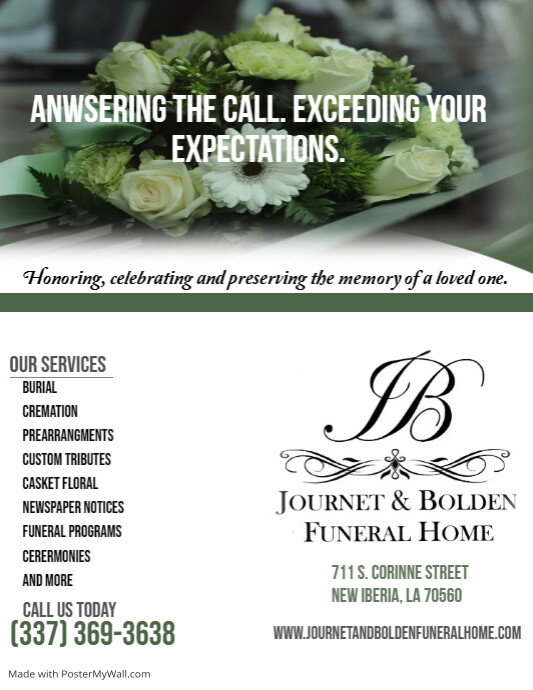 White and blue funeral home flyer PosterMyWall