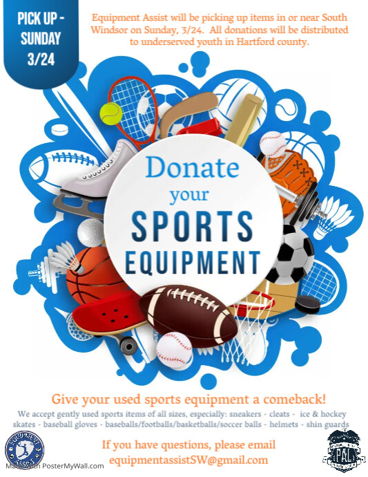 Social Media Sports Equipment Donation Flyer 1 PosterMyWall