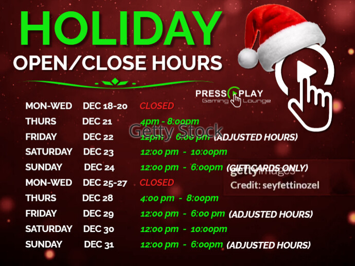 Christmas holiday open hours yard sign PosterMyWall