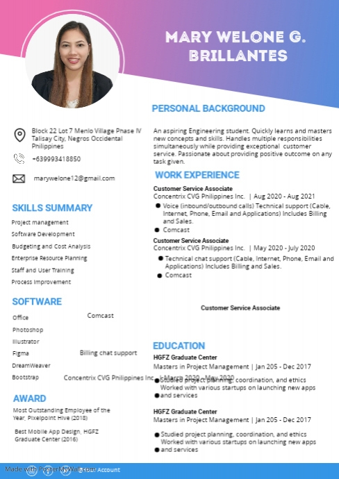 Copy of Copy of CV RESUME TEMPLATE | PosterMyWall